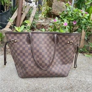 Pre-Owned Louis Vuitton Neverfull Damier Ebene MM
